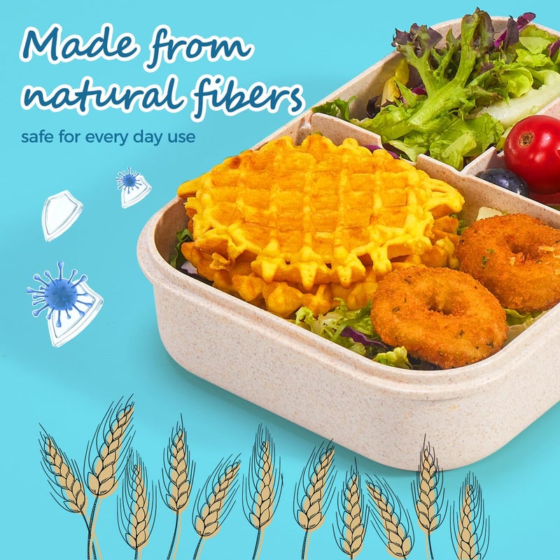 MISS BIG Bento Box for Kids,Leak Proof,Momâ€™s Choice Kids Lunch Box, No BPAs and No Chemical Dyes,Microwave and Dishwasher Safe Lunch Containers(White) - Image 4